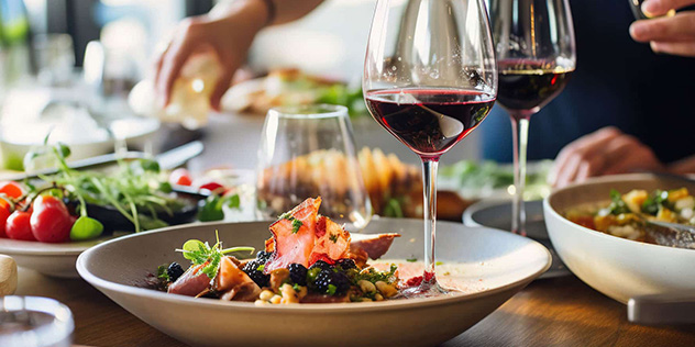 Seafood and wine