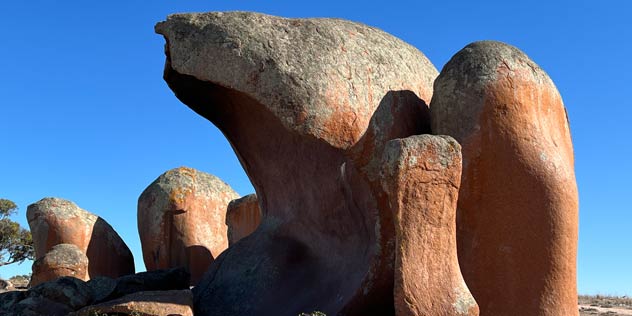 Murphy's Haystacks, a collection of large bulbous orange rocks