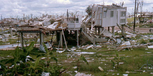 Looking from my parents yard after Cyclone Tracy