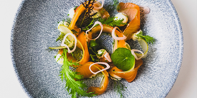 Seafood dish served at Whalebone Wharf, Port Macquarie