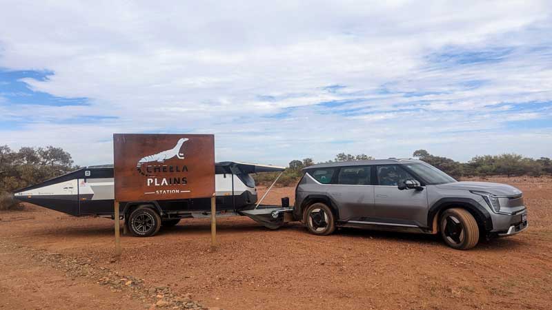 Kia EV9 electric SUV at Cheela Plains station